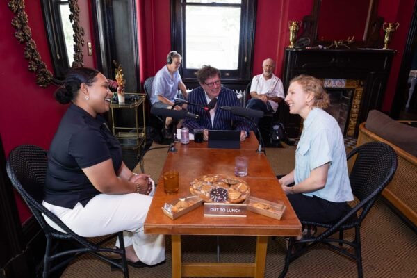 Brittney Hawkins-Dobard, Technical Director Eric Murrell, Peter Ricchiuti, Producer Grant Morris, Margie Tillman Ayres, Out to Lunch at Columns in Uptown New Orleans