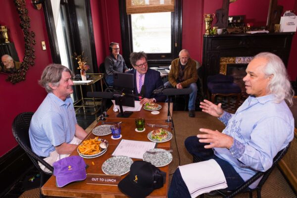 Billy Schell, Technical Director Eric Murrell, Peter Ricchiuti, Producer Grant Morris, Jacques Ferland, Out to Lunch at Columns in Uptown New Orleans