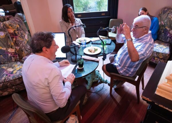Peter Ricchiuti and Clara Baron-Hyppolite listen to Hector Garcia tell the story of how he turned the tables on a guy who tried to rob him, robbed his assailant, and handed the guy's wallet to the cops