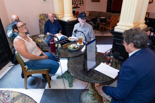 Stephanie Tarrant, Evan Nicoll (obscured) Murray Roth Jr, Murray Roth Sr, Peter Ricchiuti, Out to Lunch at Columns in Uptown New Orleans