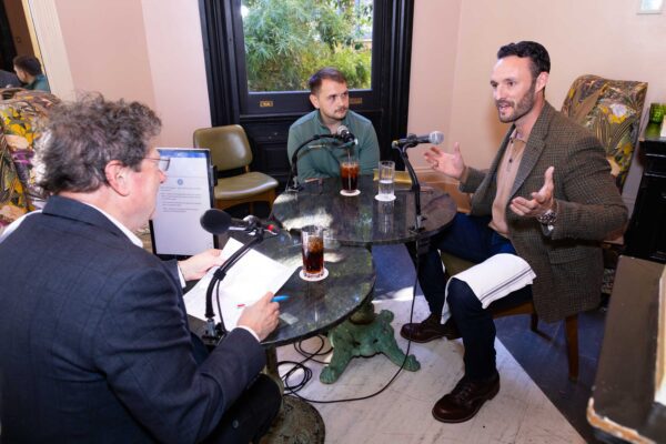 Peter Ricchiuti, Rich Simmerman, Ralph Whalen, Out to Lunch at Columns on St Charles Avenue in Uptown New Orleans