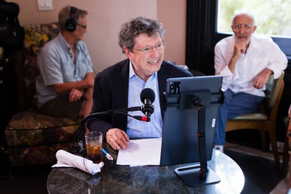 Peter Ricchiuti hosts Out to Lunch, with Technical Director Eric Murrell and Producer Grant Morris, at Columns in Uptown New Orleans