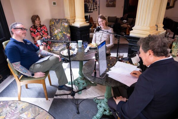 Dan Krall, Amy Irvin, Elizabeth Tilton, Peter Ricchiuti, Out to Lunch at Columns on St Charles Avenue in Uptown New Orleans