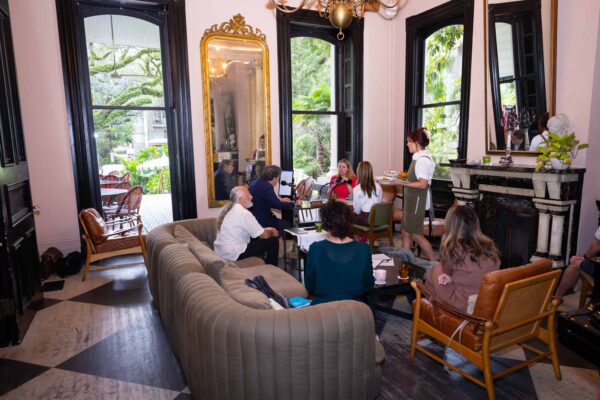 Peter Ricchiuti hosts Out to Lunch at The Columns Hotel on St Charles Avenue in Uptown New Orleans