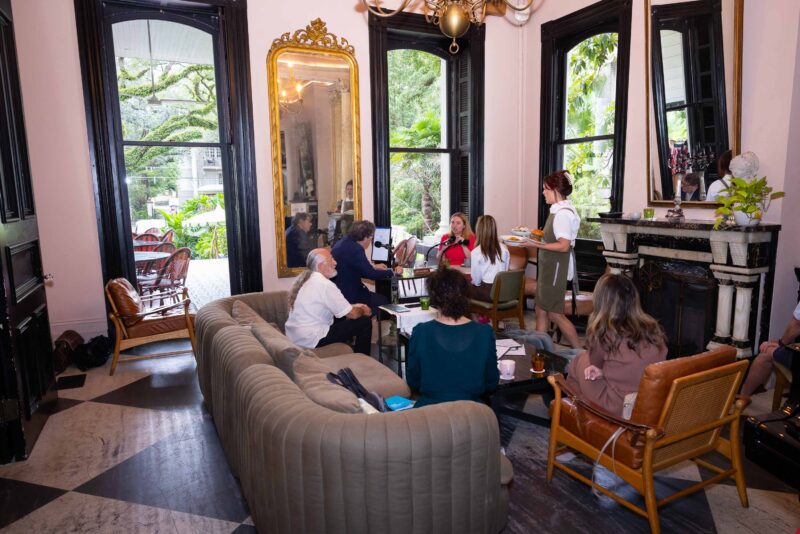 Peter Ricchiuti hosts Out to Lunch at The Columns Hotel on St Charles Avenue in Uptown New Orleans